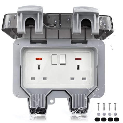 outdoor electrical box 2 gang|outdoor 2 gang outlet box.